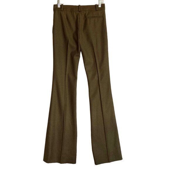 VINTAGE CHLOÉ LOW RISE FLARED WOOL PANTS BROWN 34 FR - Picture 3 of 7